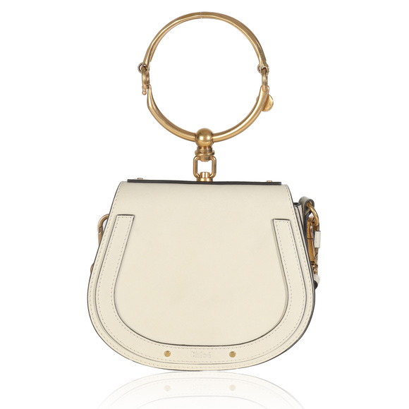 Chloé Handbags - Chloe White Leather Small Nile Bracelet Bag